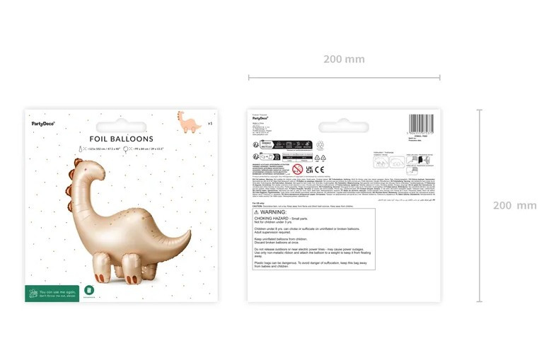 Balon foliowy stojący Brontozaur 91x85cm FB263 PartyDeco